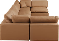 Comfy - 6 Piece Faux Leather Modular Armless Sectional