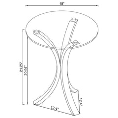 Laning - Round Glass Top Acrylic Side Table - Clear
