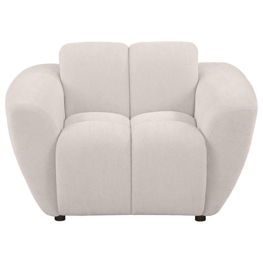 Destino - Chenille Upholstered Splayed Arm Accent Chair - Greige