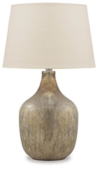 Mari - Glass Table Lamp  - Gray / Gold Finish