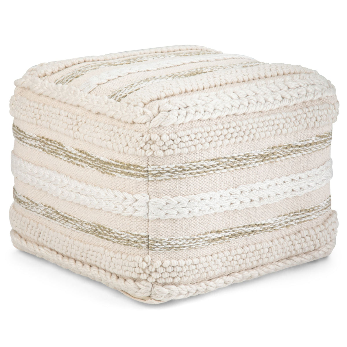 Sommer - Square Pouf - Off White