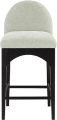 Waldorf - Chenille Stool With Black Legs