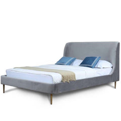 Upholstered Bed With Curved Headboard