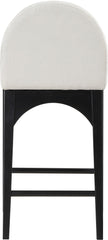 Waldorf - Chenille Stool With Black Legs