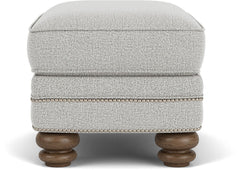 Bay Bridge - Fabric Ottoman, Nailhead Trim