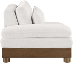 Turin - Chenille Fabric Upholstered Modular Arm Chair - Walnut Base