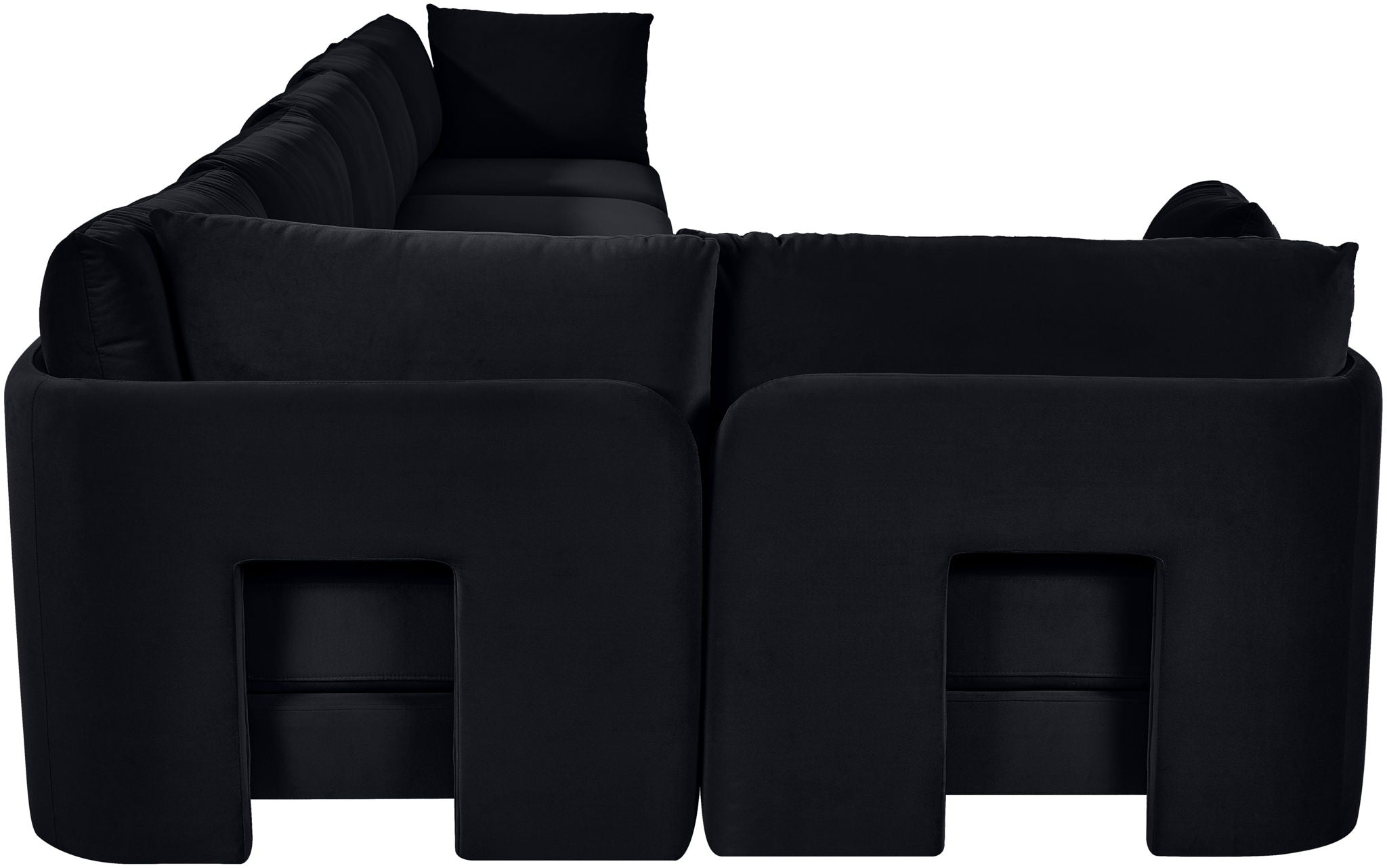 Hammond - Velvet Performance Fabric Upholstered 6 Piece L-Shaped Sectional
