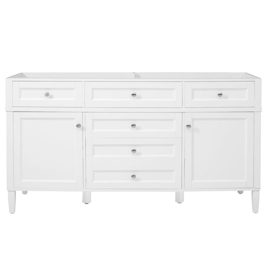 Bathroom Vanity Cabinet Only, 3 Drawers & 2 Doors, Adjustable Shelf, Soft Close Hinges - White