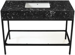 Marmo - Engineered Marble Bathroom Vanity With Black Base
