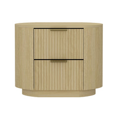 Olivia - Nightstand & 2 Drawers - Oak