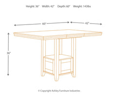 Ralene - Medium Brown - Rectangular Dining Room Counter Extension Table