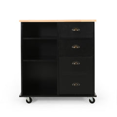 Yohaan - Contemporary Kitchen Cart With Wheels