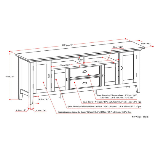 Redmond - TV Media Stand - Distressed Gray