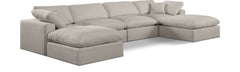 Comfy - 6 Piece Linen Modular Double Chaise Sectional