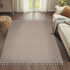 Guros - 8' X 10' Geometric Indoor / Outdoor Area Rug - Mocha