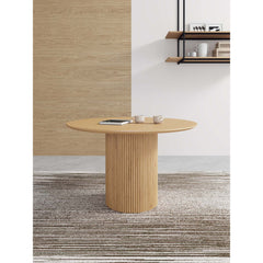 Hathaway - Round Dining Table With Ribbed Base