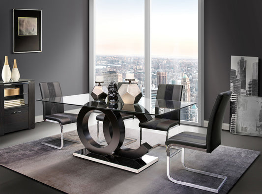 5 Piece Dining Room Set (D2207 Dining Table With 4 D915 Dining Chairs) - Black
