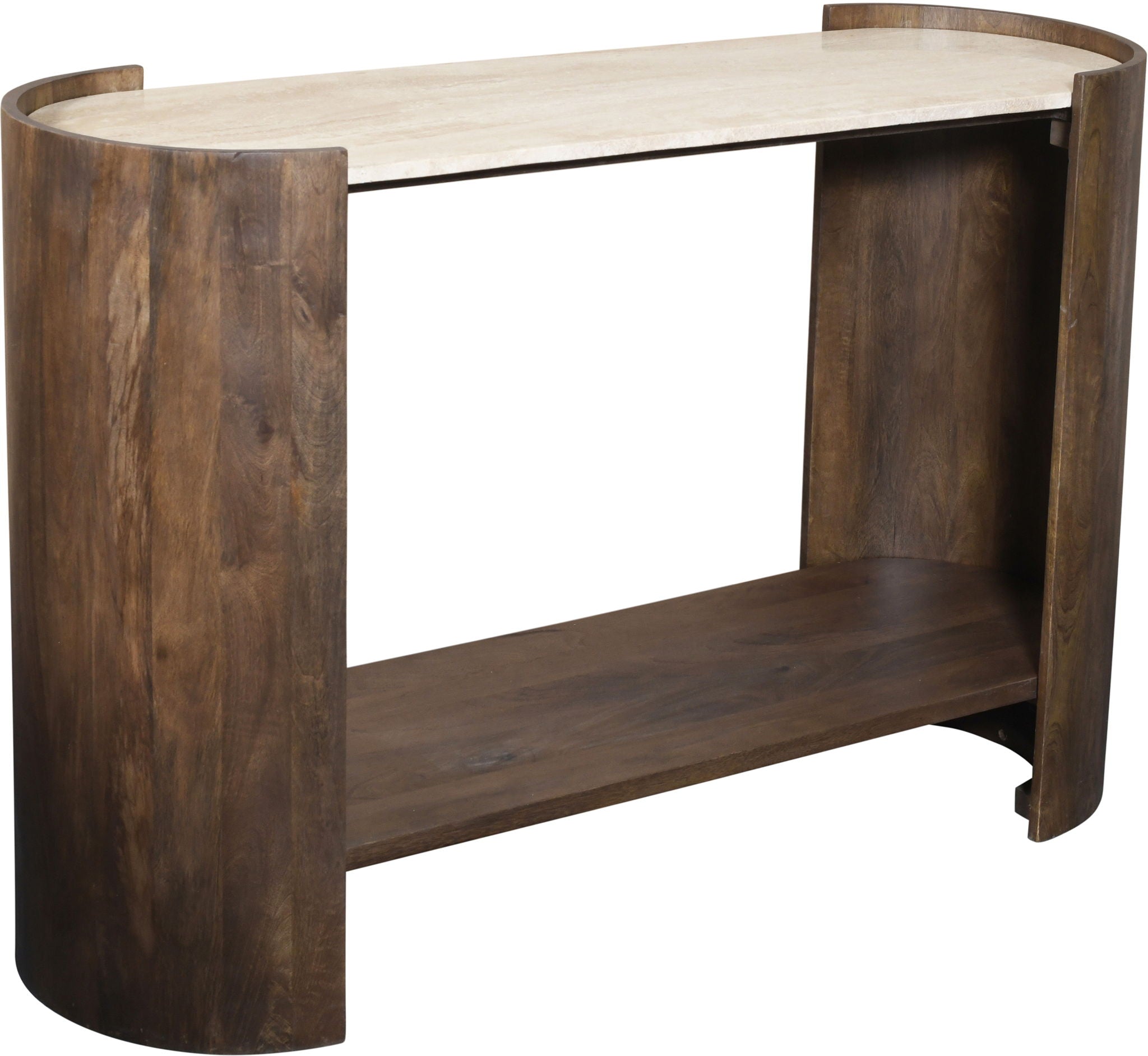 Solstice - Travertine And Mango Wood Table