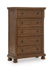 Zackaryn - Five Drawer Chest - Warm Brown