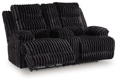 Rhine Falls - Onyx - Double Reclining Power Loveseat With Console