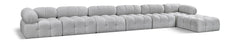 Ames - 7 Piece Boucle Fabric Modular L-Shaped Sectional