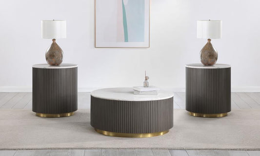 Jason - Round Marble Coffee Table Set