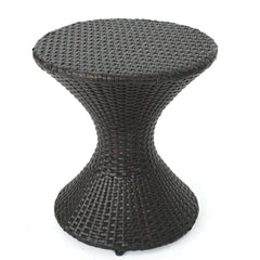 Highest Quality Wicker Hourglass Shaped Side Table - Brown Multi