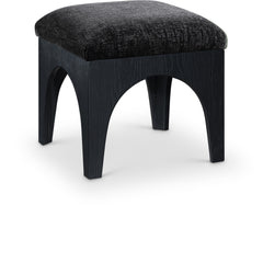 Lawson - Chenille Fabric Ottoman - Black Base