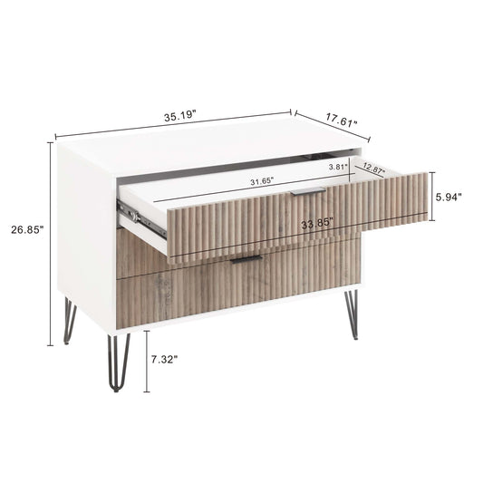 Dumbo - Fluted Dresser - Gray / White