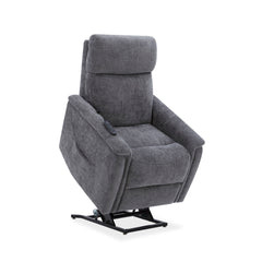 Luma - Petite Power Lift Recliner With Power Headrest, Lumbar, Heat & Massage - Dark Gray