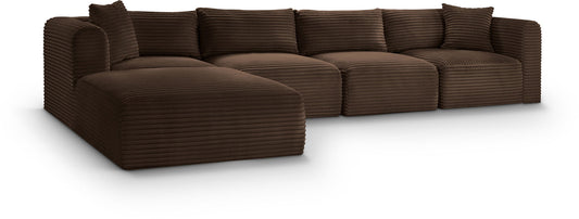 Shaggy - 5 Piece Modular Sectional With Ottoman