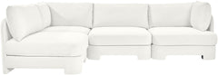 Hammond - Velvet Performance Fabric Upholstered 4 Piece Armless Sectional