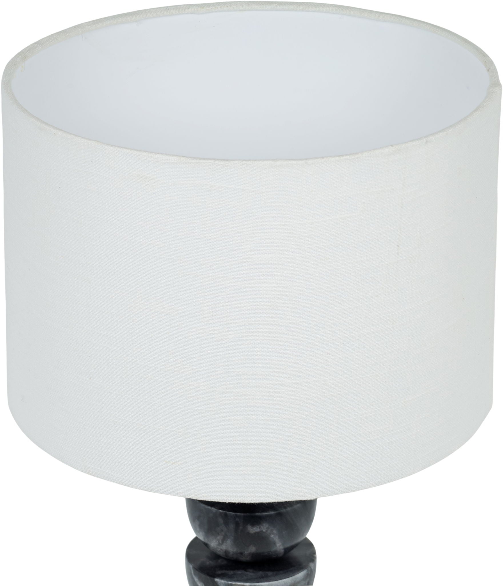 Opus - Genuine Marble, Linen Textured Fabric And Brass Table Lamp