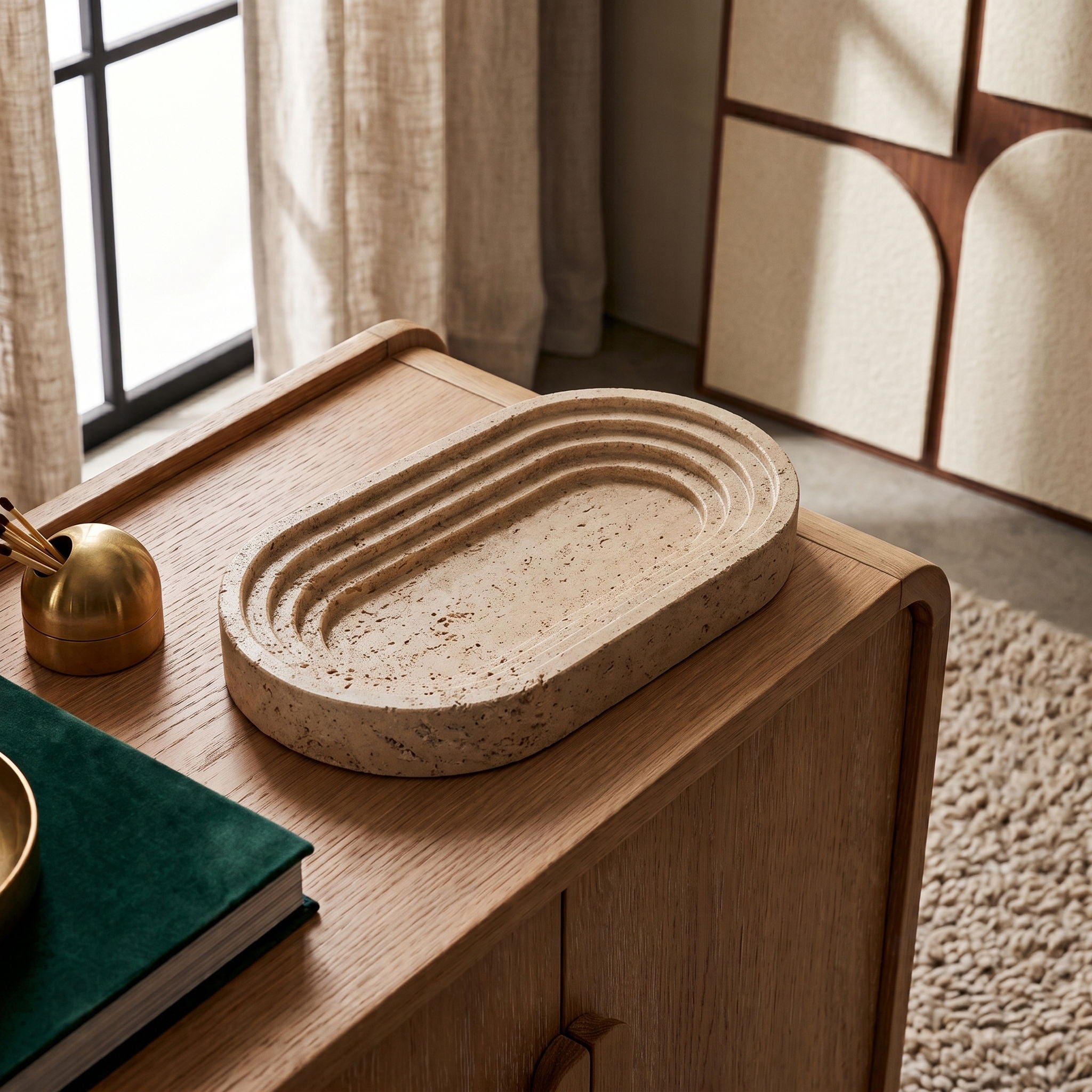 Maximus - Genuine Marble Tray - Travertine