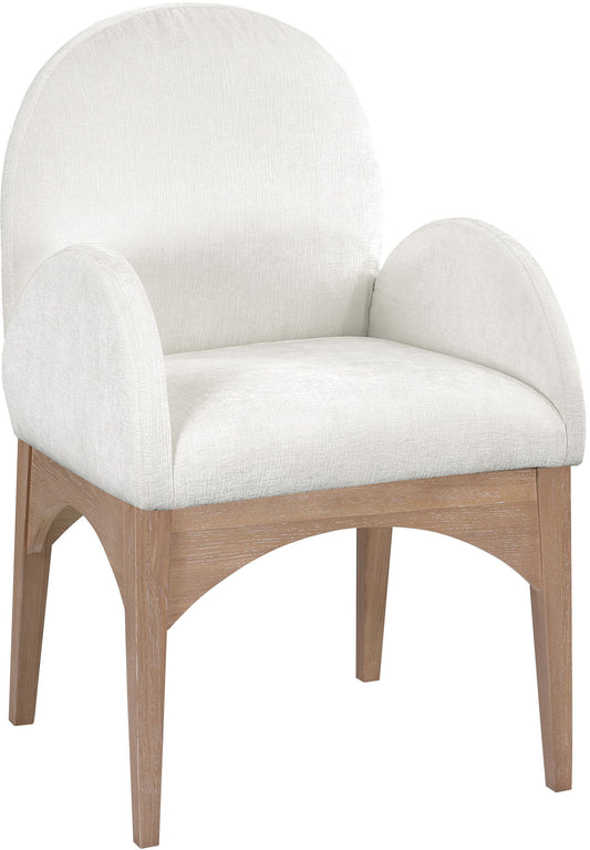 Waldorf - Chenille Dining Arm Chair With Natural Legs