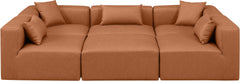 Cube - 6 Piece Modular Sectional - Cognac