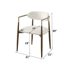 Clayten - Arm Chair (Set of 2) - Brown Oak / Off White
