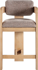 Sacha - Linen Stool With Natural Base