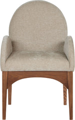 Waldorf - Chenille Dining Arm Chair With Brown Legs