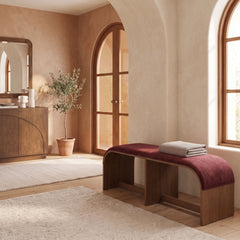 Sable - 52" Velvet Performance Fabric Upholstered Bench