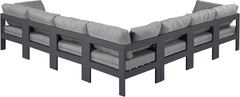Nizuc - Outdoor Patio 7 Piece Modular Sectional With Gray Frame
