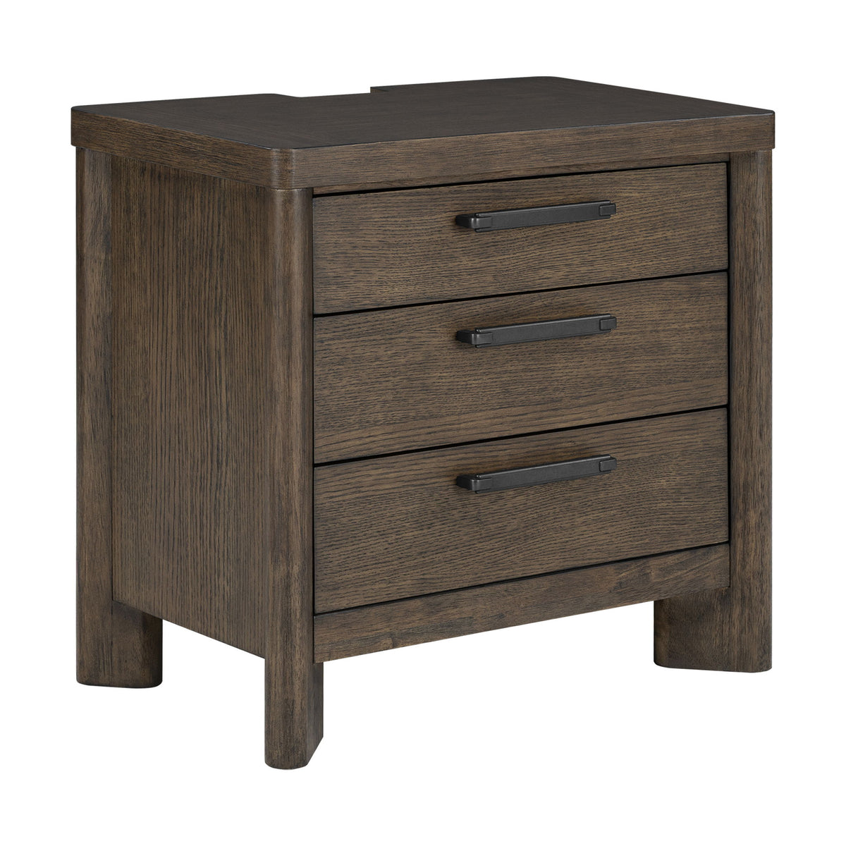 3 Drawer Nightstand With USB - Dark Oak