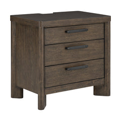 3 Drawer Nightstand With USB - Dark Oak