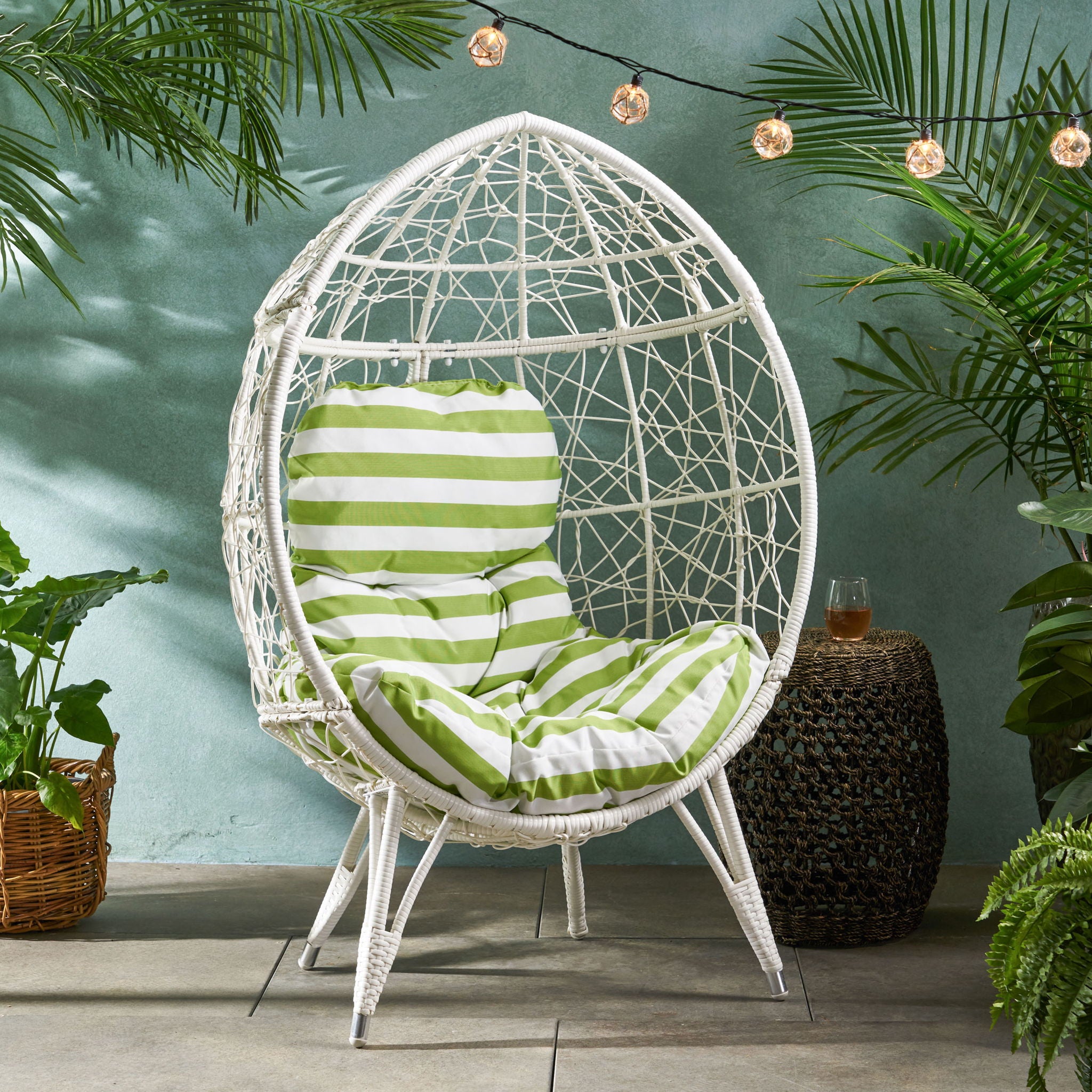 Cosmos - Round Hammered Iron Teardrop Chair