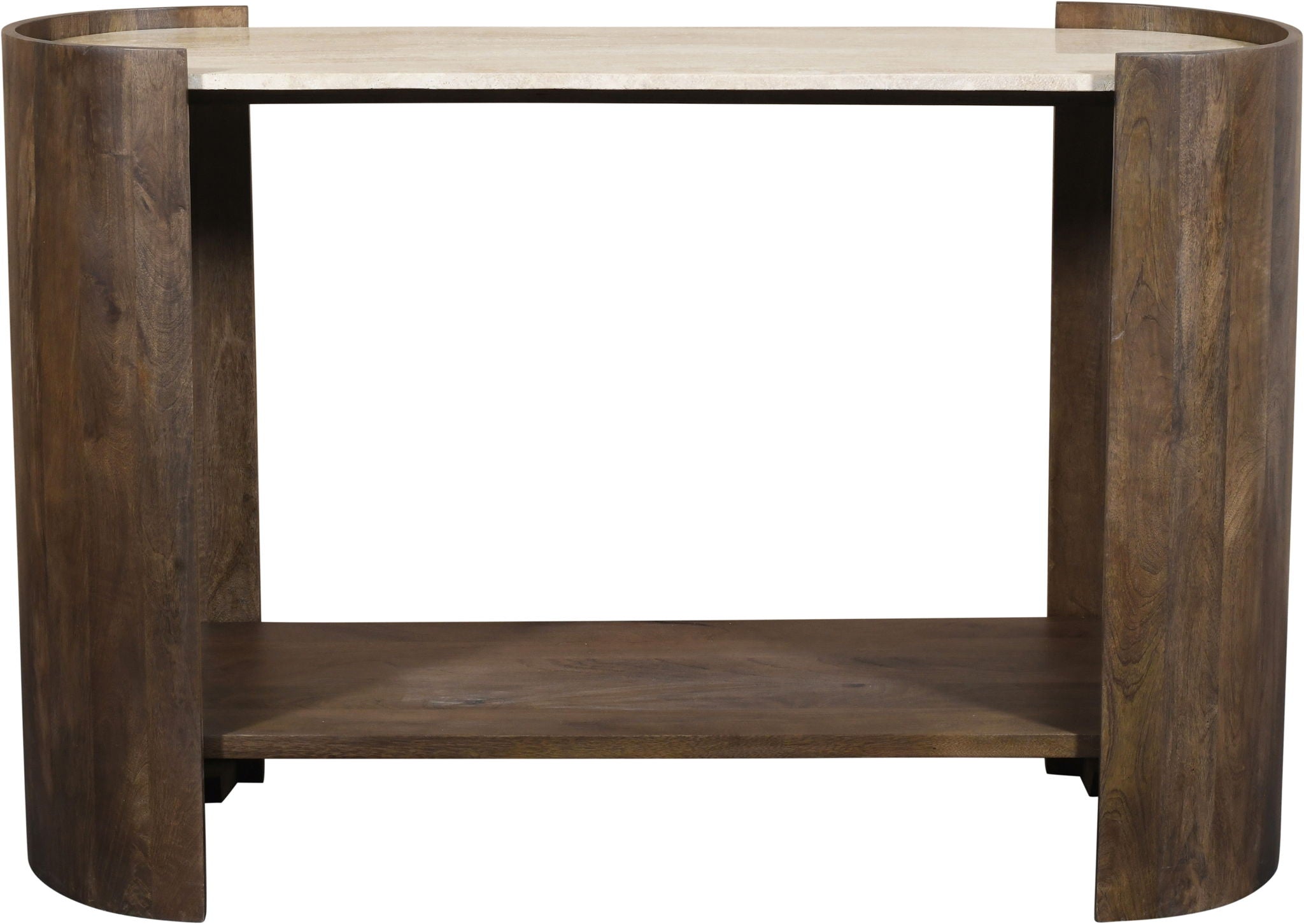 Solstice - Travertine And Mango Wood Table