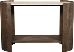Solstice - Travertine And Mango Wood Table
