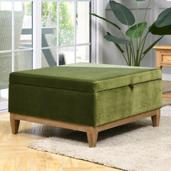 Knox - Square Storage Cocktail Ottoman - Olive Green