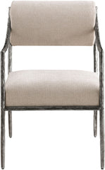 Bastille - Upholstered Dining Arm Chair (Set of 2) - Silver Frame