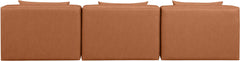 Cube - Modular 3 Piece Armless Sofa - Cognac