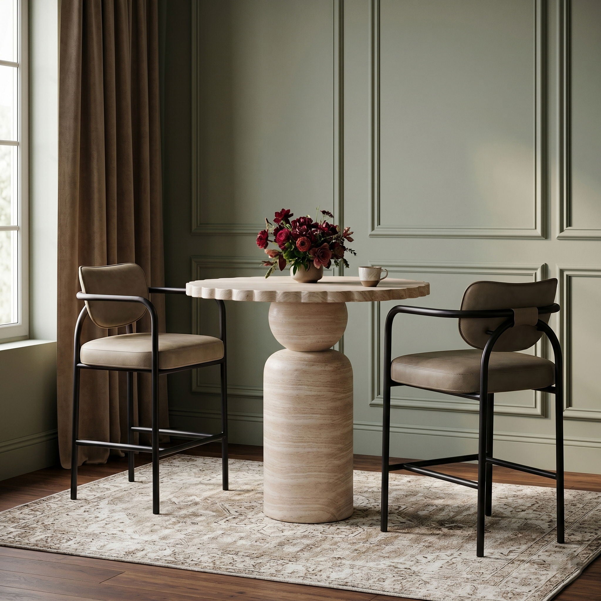 Serava - Vegan Leather Upholstered Bar Stool